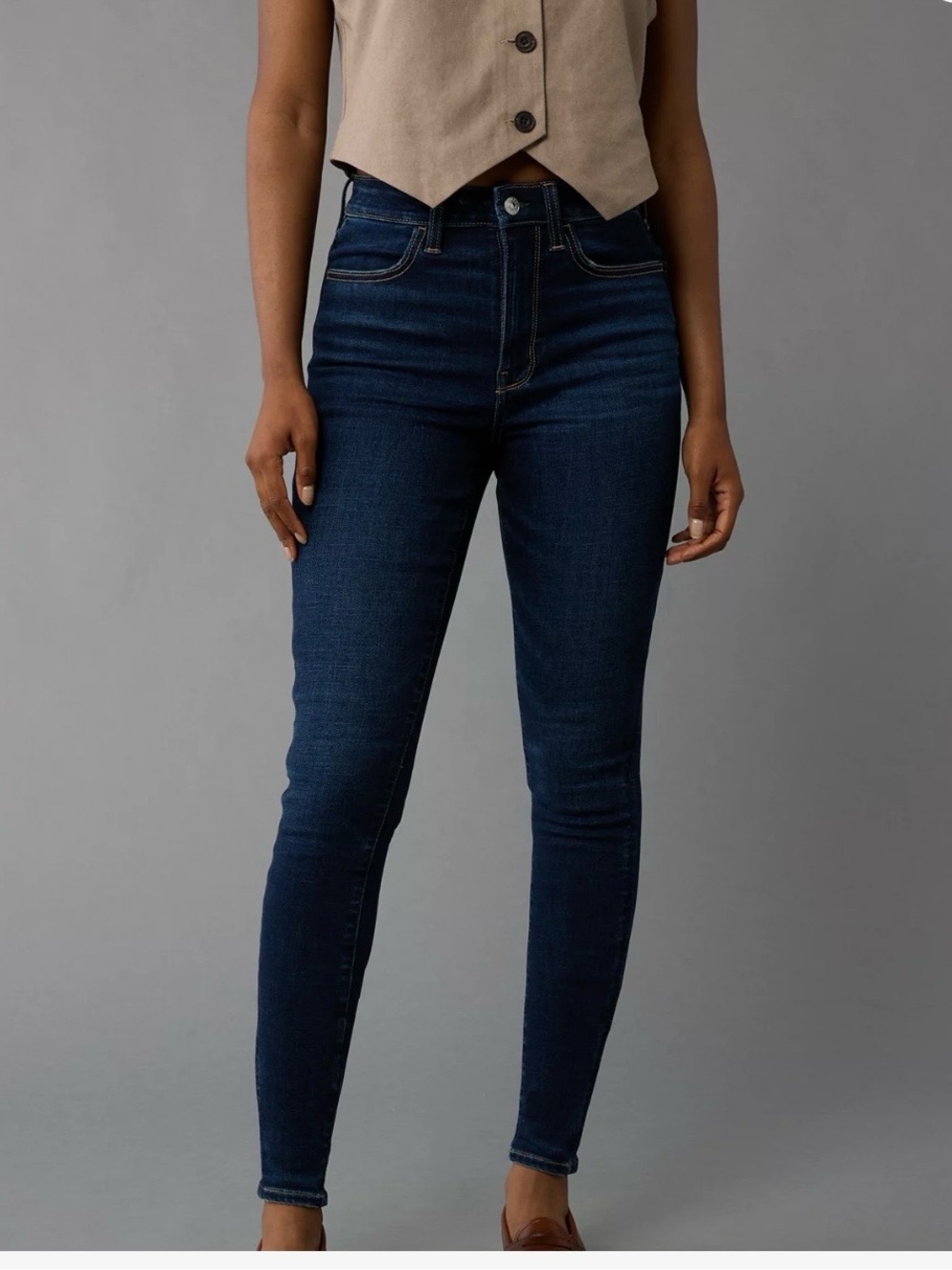 American Eagle Outfitters Women's Skinny Jeans - Dark Blue Wash